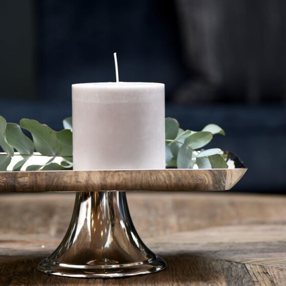 Pillar Candle ECO flax 10x10cm, Stumpenkerze flax-taupe