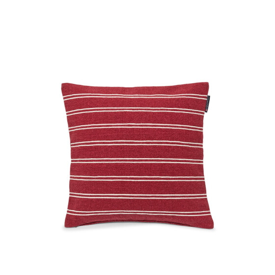 Deco Striped Recycled Canvas Pillow Cover 50x50 red white