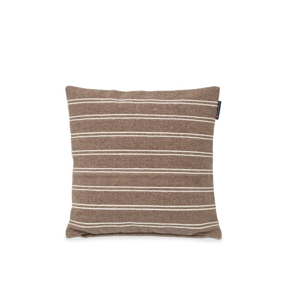 Deco Striped Recycled Canvas Pillow Cover 50x50 mid brown