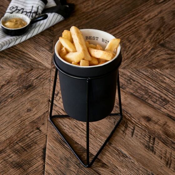 Best Bites French Fries Holder, Pommes Halter schwarz