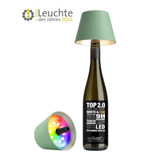 LED Flaschenaufsatz TOP 2.0 olivgrün H11CMD12,5CM RGB
