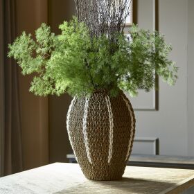 RM Avelin Seagrass Vase M, Seegras Vase braun-weiss