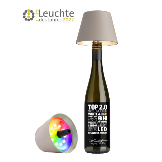 LED Flaschenaufsatz TOP 2.0 sand H11CMD12,5CM RGB