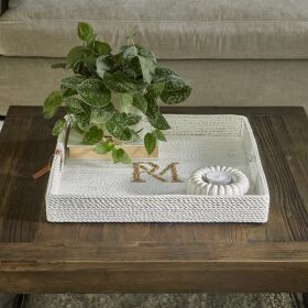 RM Monogram Tray white 50x50