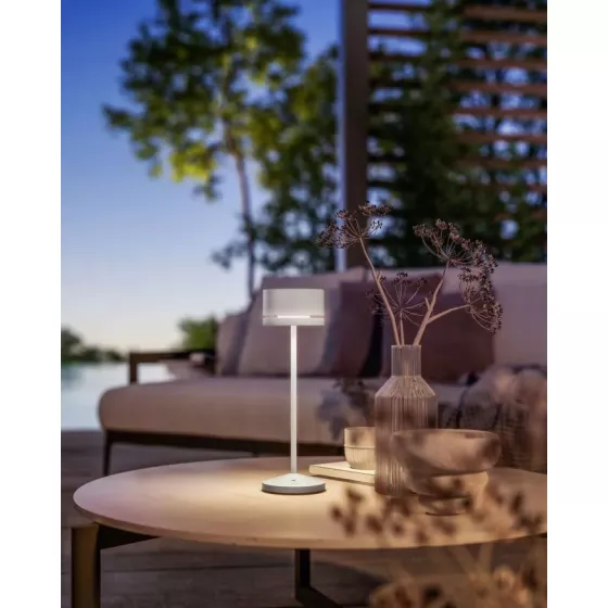 Tischlampe Monza, Akku Tischleuchte, weiss