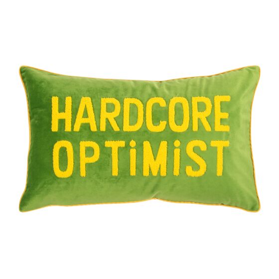 Kissenhülle Hardcore Optimist 30x50cm grün-gelb