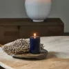Glossy Pillar Candle Stumpenkerze 8x12cm, dunkelblau-glanz