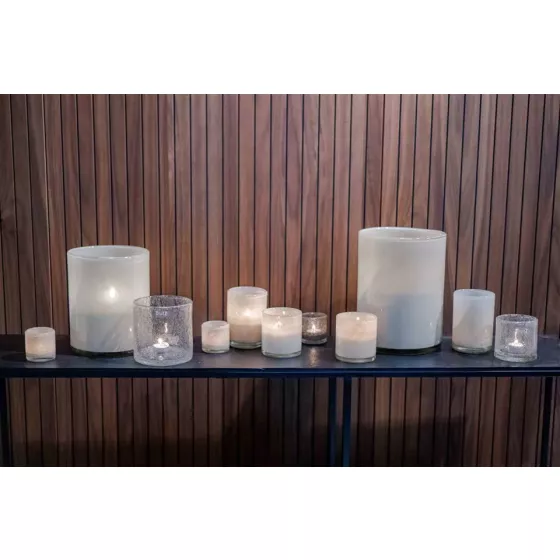 Windlichtglas - H15 D10 cm - BEIGE