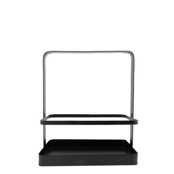 Etagere Metall, 2-lagig, schwarz