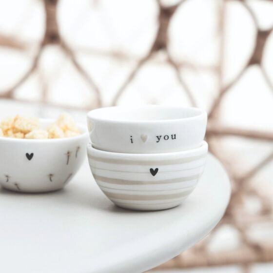 Keramik Schälchen Herz weiss-natur D6x3cm