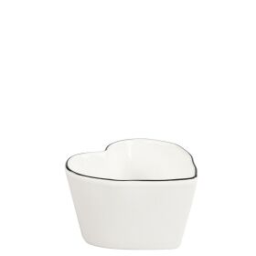 Heart Shape Bowl Small edge black 10x10x6cm