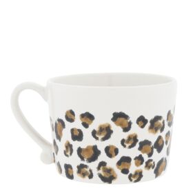Keramiktasse Cup White/Leopard10x8x7cm