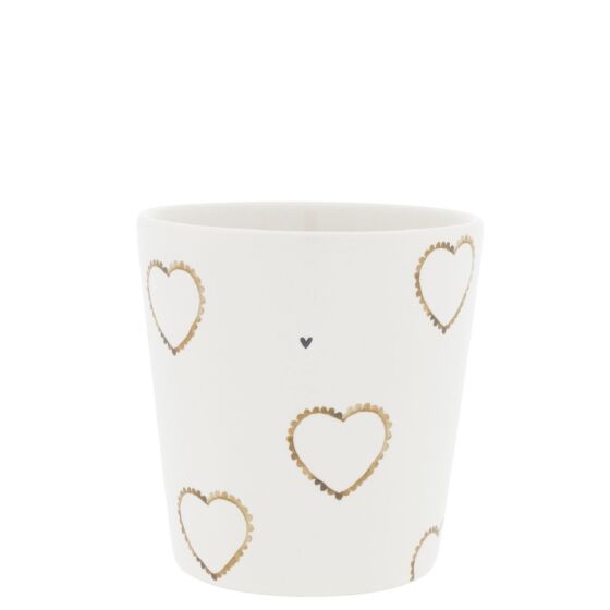 Keramikbecher Cup White/Hearts allround 9x9x7.5cm