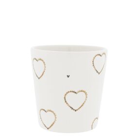 Keramikbecher Cup White/Hearts allround 9x9x7.5cm