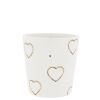 Keramikbecher Cup White/Hearts allround 9x9x7.5cm