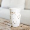 Keramikbecher Cup White/Hearts allround 9x9x7.5cm