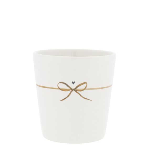Keramikbecher Cup White/Bow 9x9x7.5cm