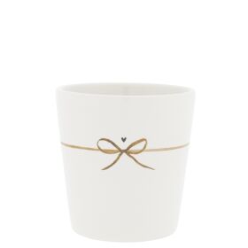 Keramikbecher Cup White/Bow 9x9x7.5cm