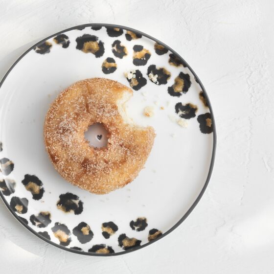 Dessert Plate 19cm White/Leopard