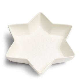 Snowflake Bowl, Keramikschale in Sternform, weiss