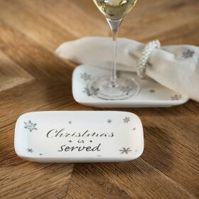 Christmas Is Served 2er Set rechteckiger Teller 19x12cm...