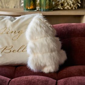 Fluffy Tree Faux Fur Box Pillow, Fellkissen in Baumform,...