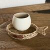 Rustic Rattan Tray Tablett in Fischform